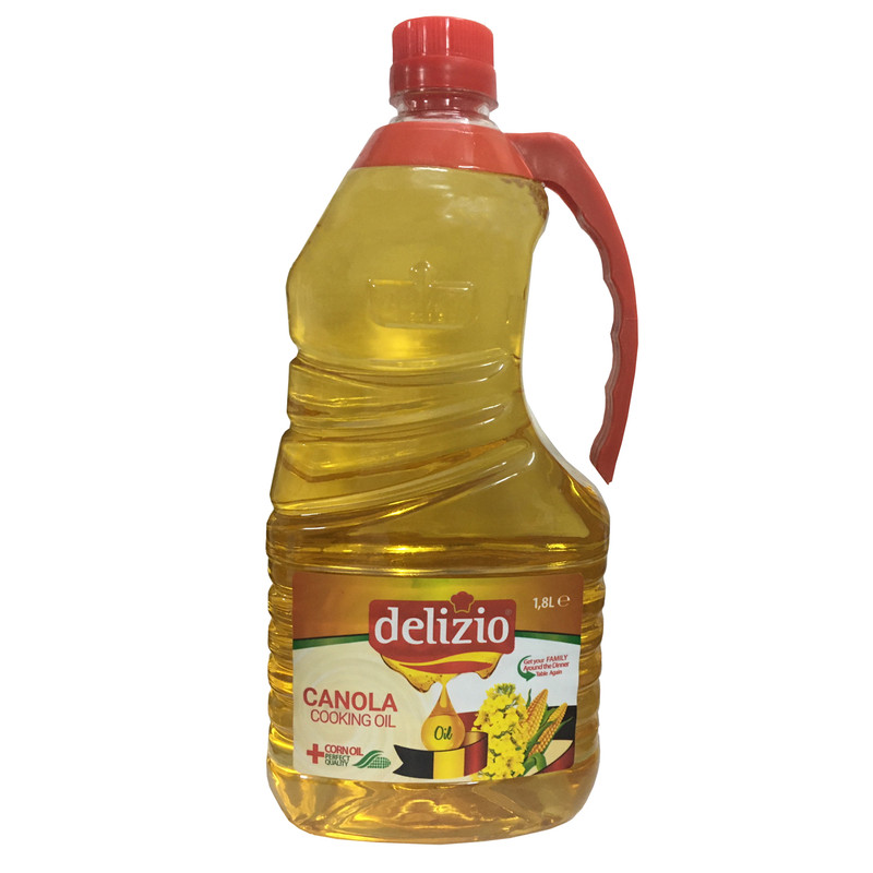 بطری روغن دلیزیو کانولا و ذرت برای آشپزی سالم